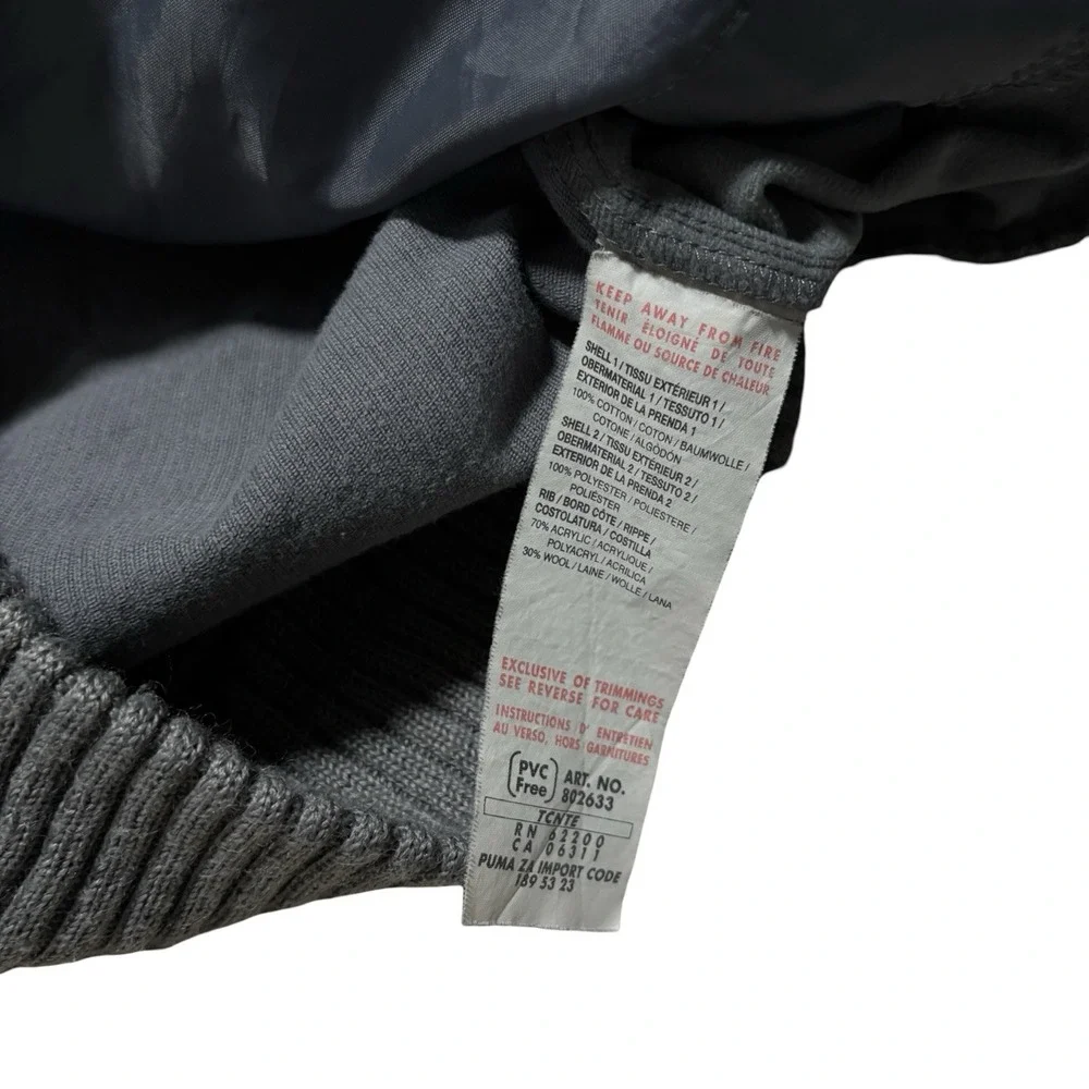 Puma Men's Corduroy Full Zip Track Jacket Gray Size XXL 25 x 31